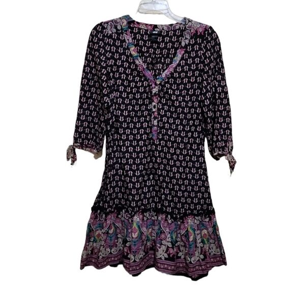 H and M  Black Multicolored Dress Sz  8 - Picture 3 of 10